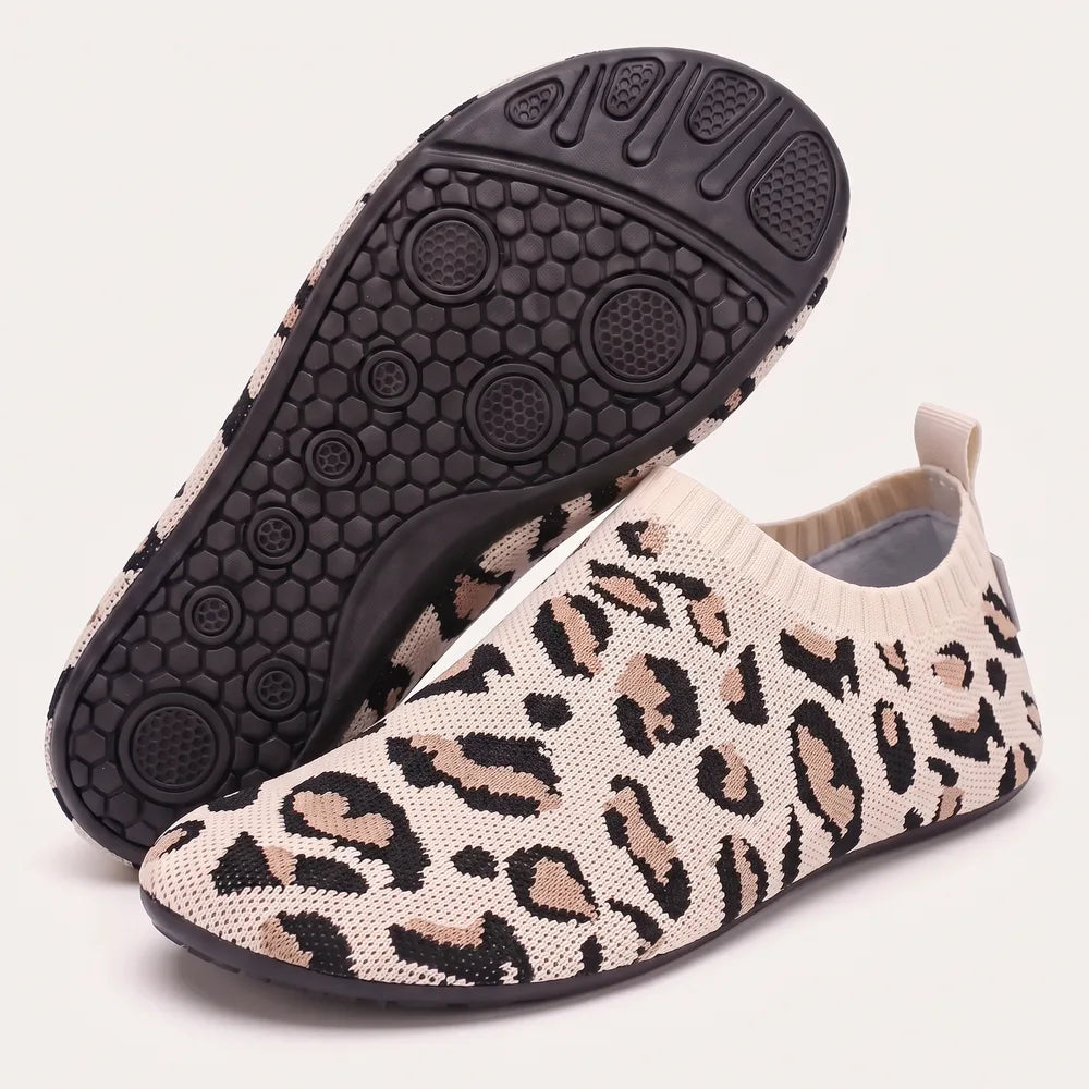 Cloud Sock Shoes in Leopard Beige